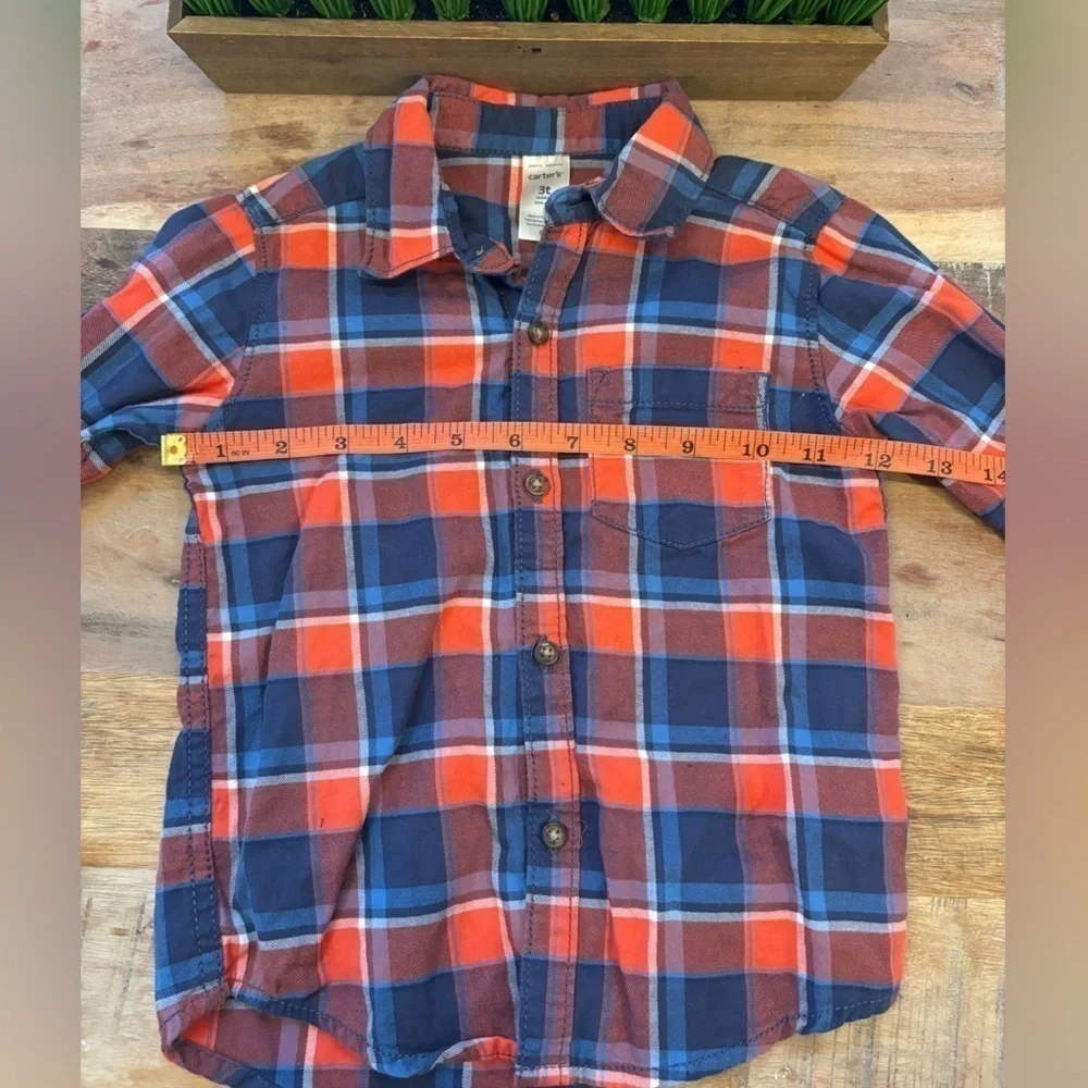 Carters Boys 3T Plaid Button Down